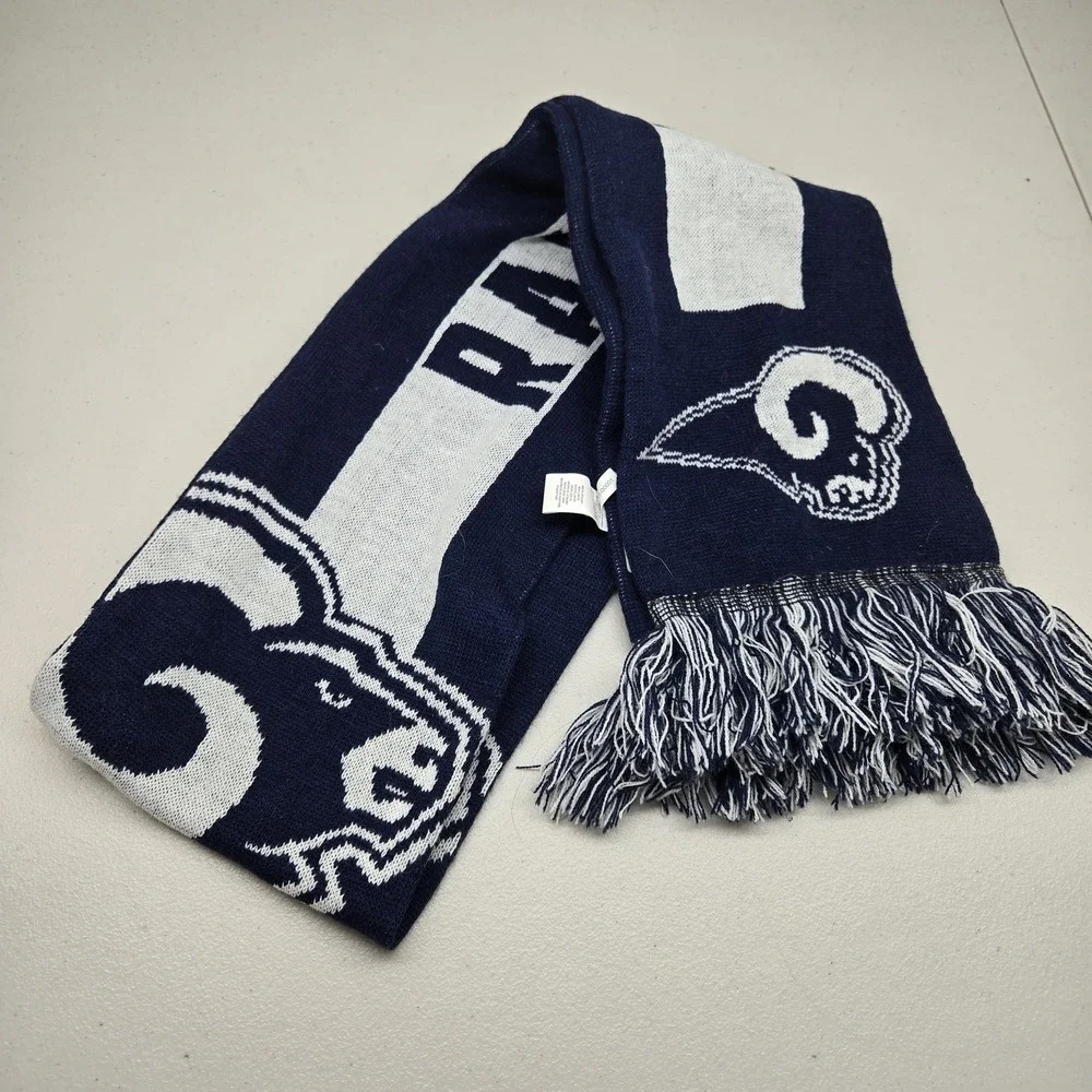 Los Angeles Rams Unisex Scarf ONE SIZE Blue Forever Collectibles Fringe Knit‎